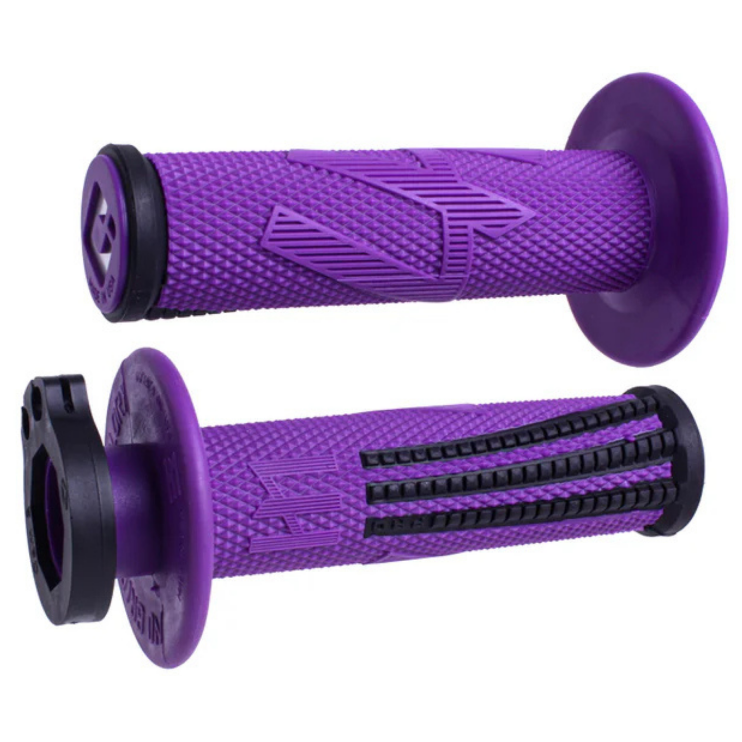 ODI V2 EMIG PRO LOCK ON GRIPS 2T / 4T PURPLE/BLACK