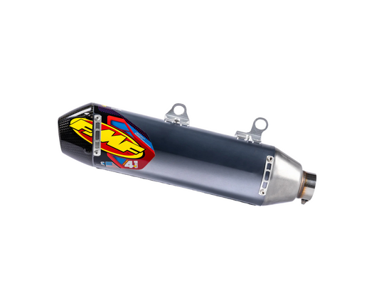 FMF KTM EXC-F 20-23 / HUSQVARNA FE 20-23 / GASGAS EC 21-23 FACTORY 4.1 RCT STAINLESS STEEL SLIP-ON WITH CARBON END CAP