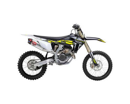 YOSHIMURA TRIUMPH TF 250-X 24-26 RS-12 STAINLESS FULL SYSTEM WITH CARBON END CAP