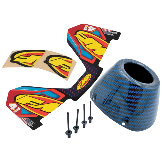 FMF FACTORY RCT 4.1 BLUE CARBON REPLACEMENT END CAP KIT