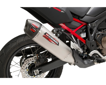 YOSHIMURA HONDA CRF1100L AFRICA TWIN 20-24 RS-12 STAINLESS STEEL SLIP-ON WITH CARBON END CAP