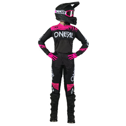 ONEAL 2025 ELEMENT SHOCKER BLACK/PINK WOMENS GEAR SET