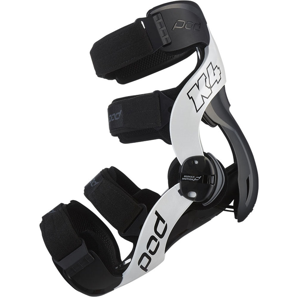 POD K4 2.0 WHITE/BLACK RIGHT KNEE BRACE