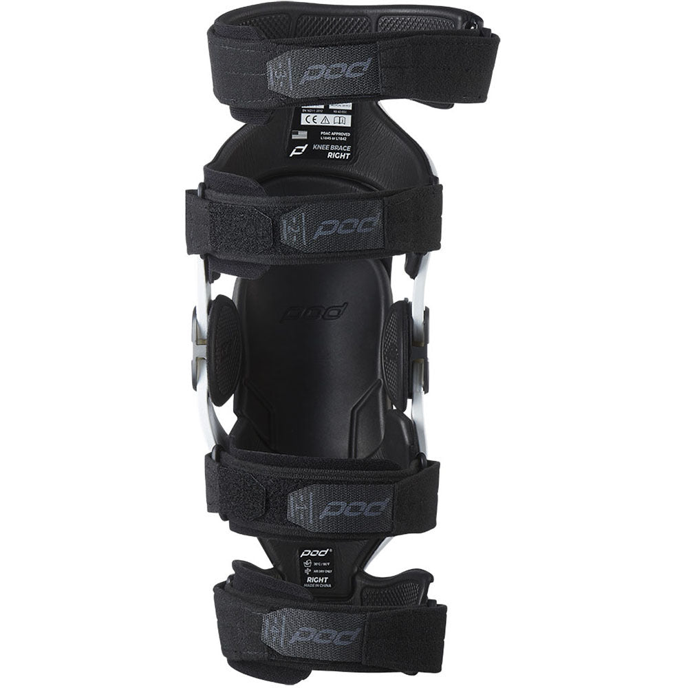 POD K4 2.0 WHITE/BLACK RIGHT KNEE BRACE