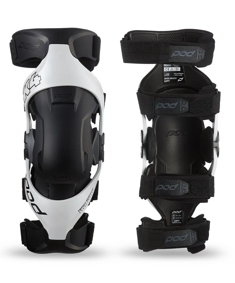 POD K4 2.0 WHITE/BLACK KNEE BRACE SET