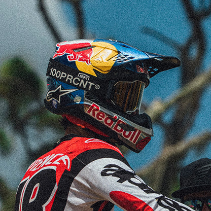 100% DUAL ARMEGA RACER PRO PACK BLACK/RED TRUE GOLD MIRROR GOGGLES