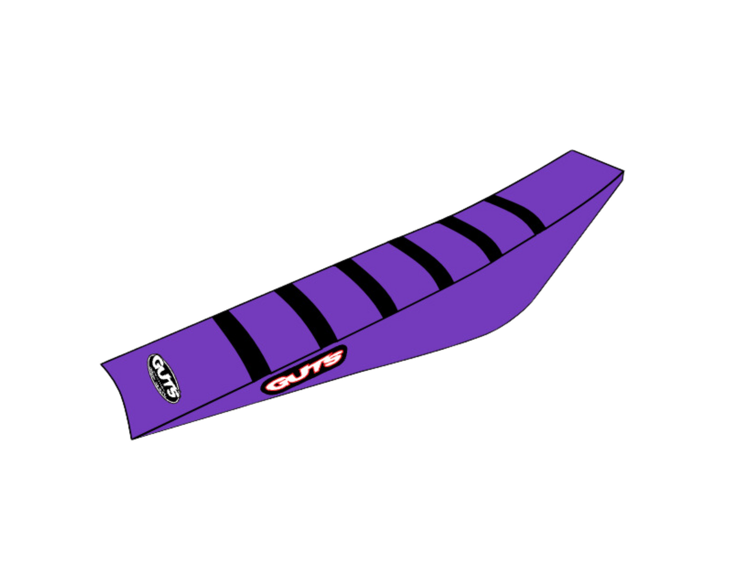 GUTS RIBBED SEAT COVER KAWASAKI KX450F 19-25 KX250F/KX250X/KX450X 21-25 BLACK/PURPLE/PURPLE