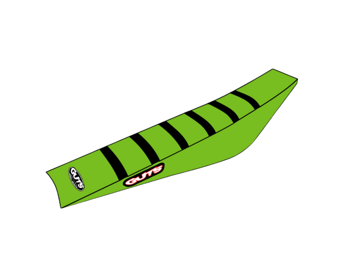 GUTS RIBBED SEAT COVER KAWASAKI KX250F 17-20 BLACK/GREEN/GREEN