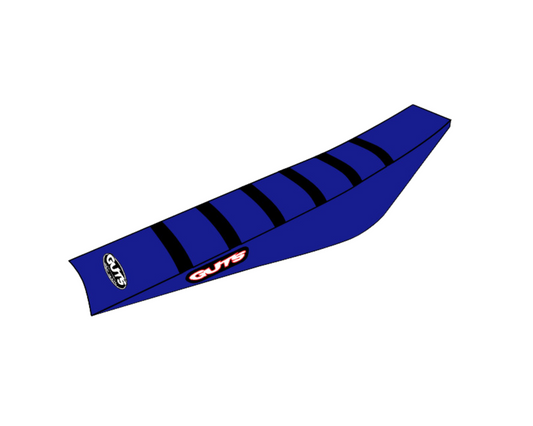 GUTS RIBBED SEAT COVER YAMAHA YZ250F/WR450F/YZ450FX 19-23 YZ450F 18-22 YZ250FX/WR250F 20-24 BLACK/BLUE/BLUE