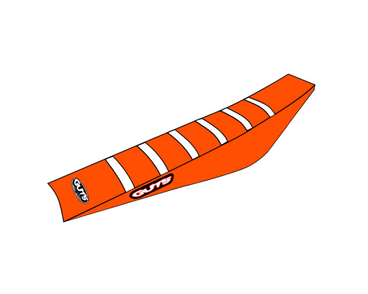 GUTS RIBBED SEAT COVER KTM SX/SX-F 19-22 EXC/EXC-F 20-23 WHITE/ORANGE/ORANGE