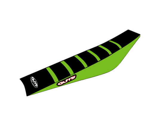 GUTS RIBBED SEAT COVER KAWASAKI KX250F 17-20 GREEN/GREEN/BLACK