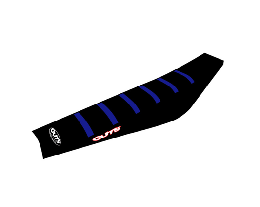 GUTS RIBBED SEAT COVER YAMAHA YZ250F/WR450F/YZ450FX 19-23 YZ450F 18-22 YZ250FX/WR250F 20-24 BLUE/BLACK/BLACK