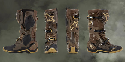 ALPINESTARS LE SQUAD TECH 10 DARK BROWN/KANGAROO GOLD BOOTS