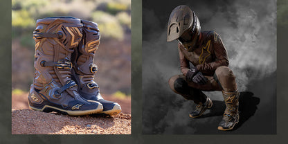 ALPINESTARS LE SQUAD TECH 10 DARK BROWN/KANGAROO GOLD BOOTS