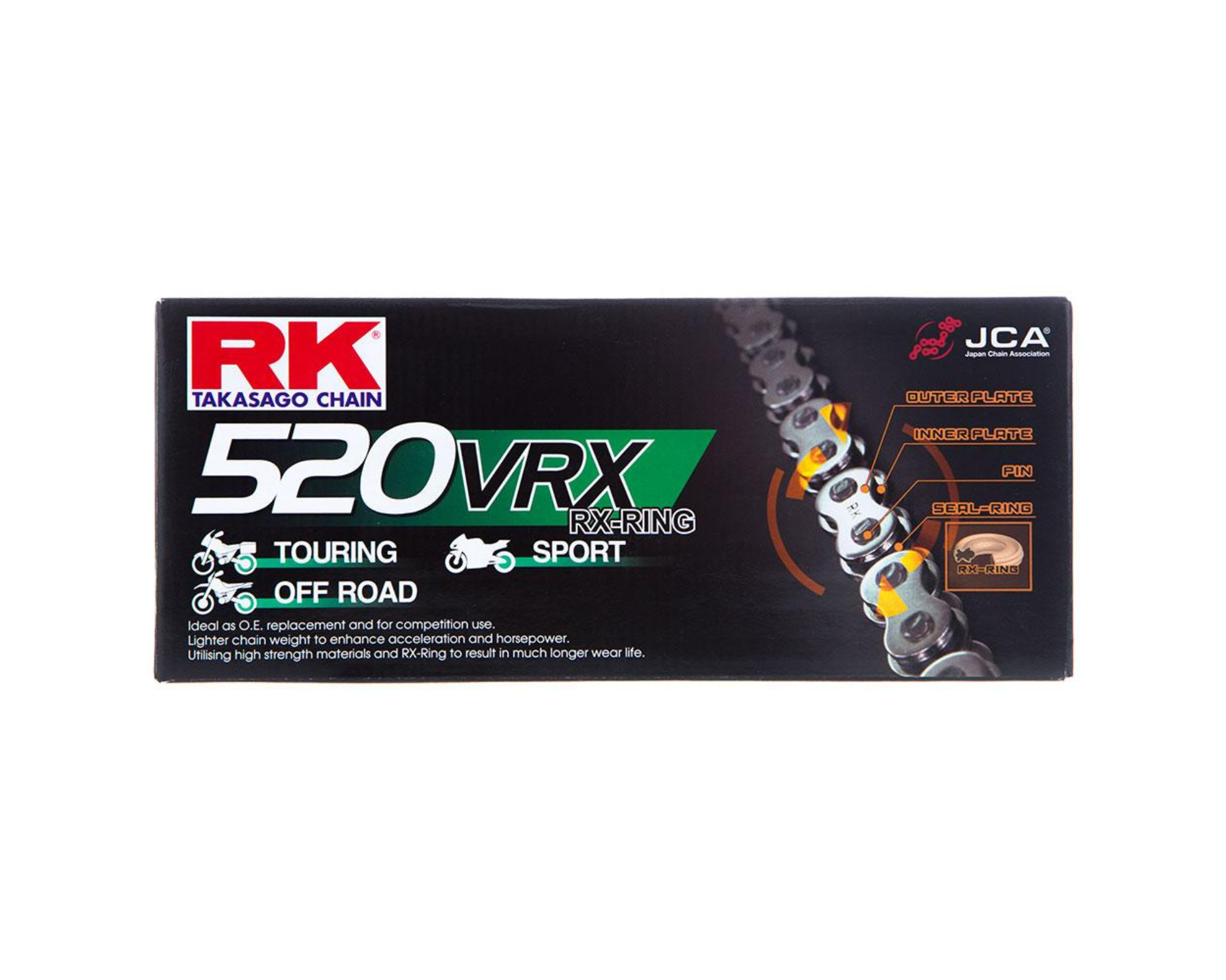 RK Heavy Duty Motorcycle Motorbike Racing Chain 520H X RK Heavy Duty Motorcycle Motorbike Racing Chain 520H X