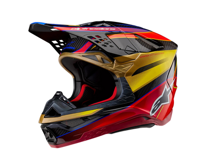 ALPINESTARS 2025 S-M10 ERA GOLD/YELLOW/RIO RED HELMET