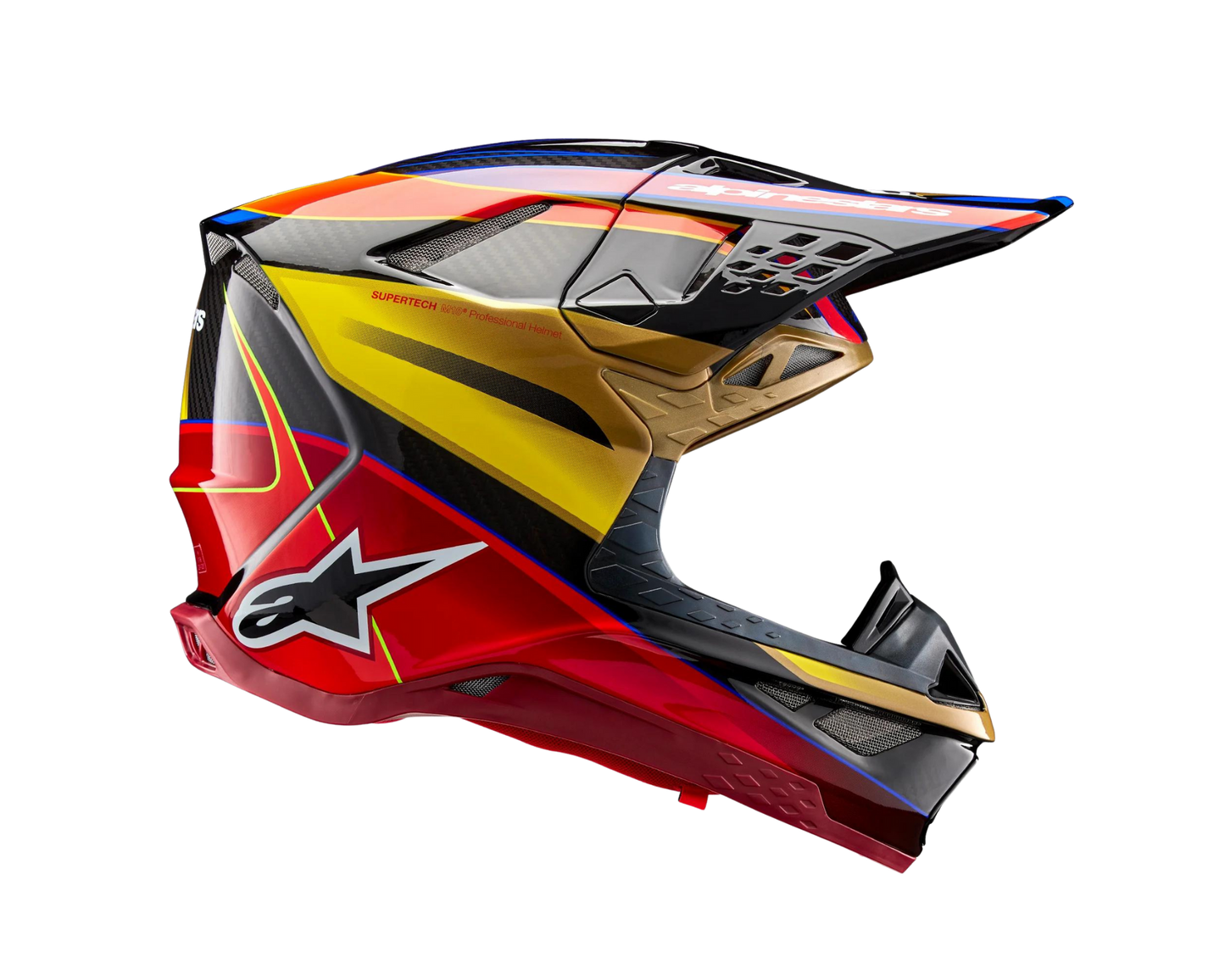 ALPINESTARS 2025 S-M10 ERA GOLD/YELLOW/RIO RED HELMET
