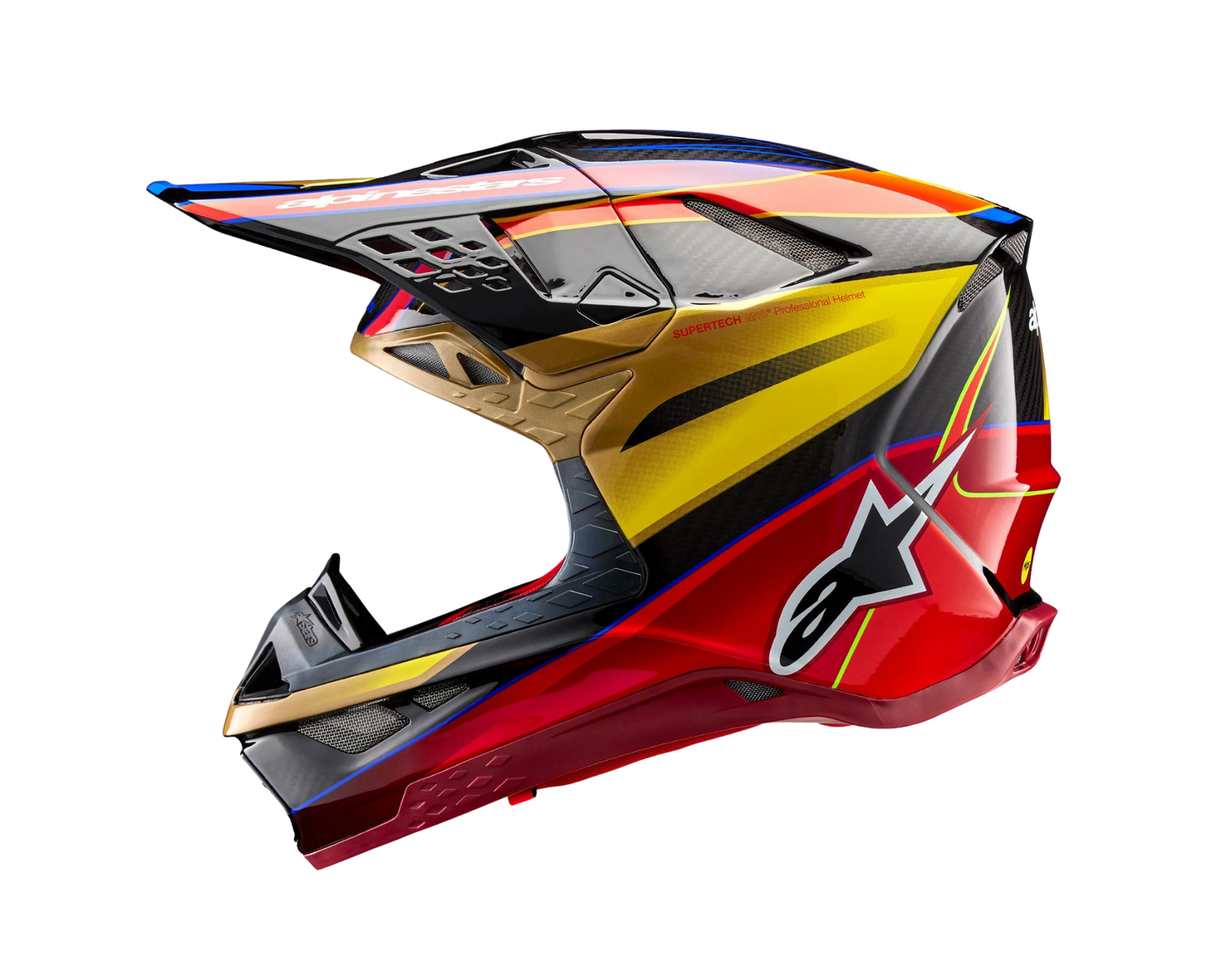 ALPINESTARS 2025 S-M10 ERA GOLD/YELLOW/RIO RED HELMET
