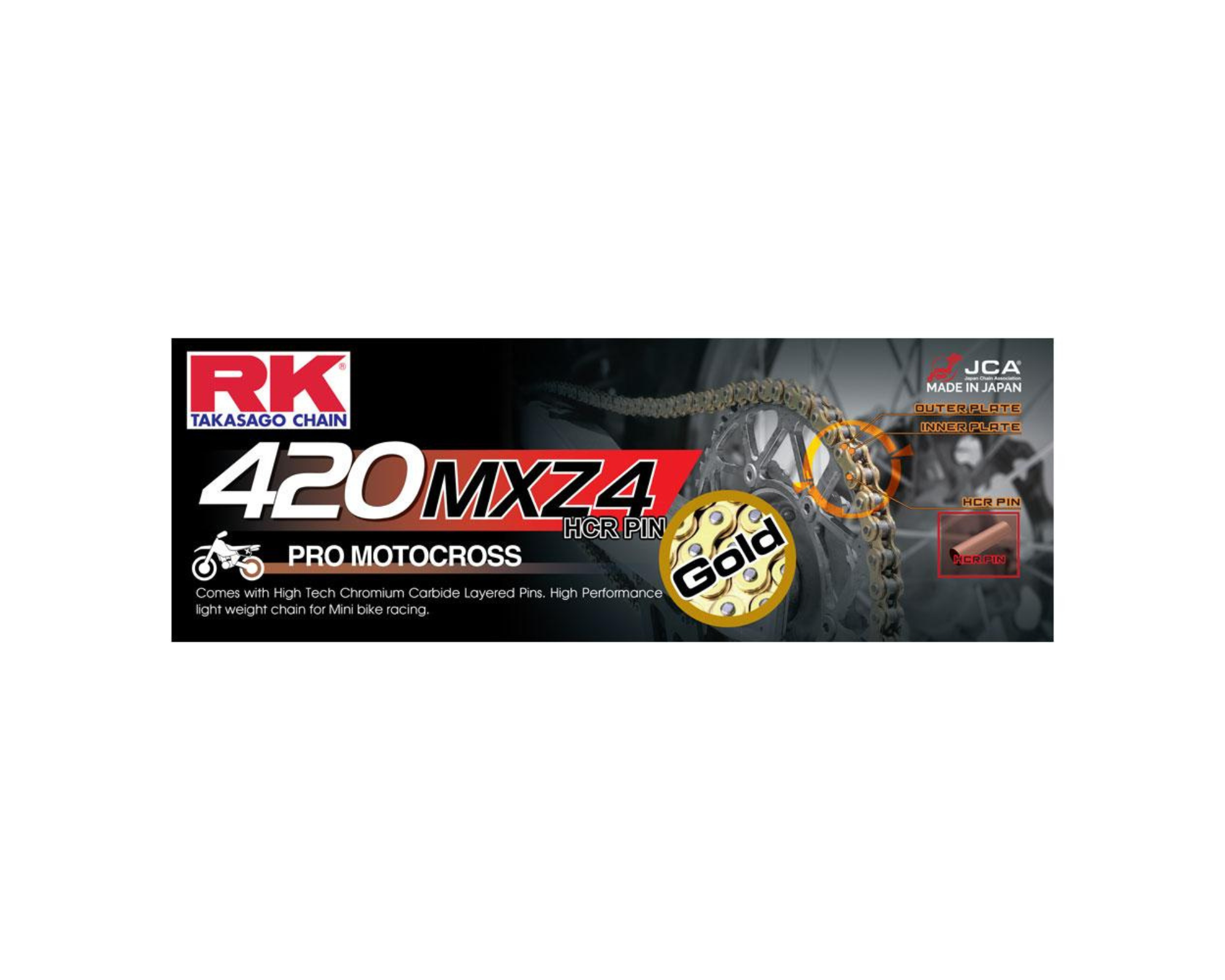 Partzilla 420 Rk Chain RK CHAINS 420MXZ4 126L GOLD RACE CHAIN – Moto House