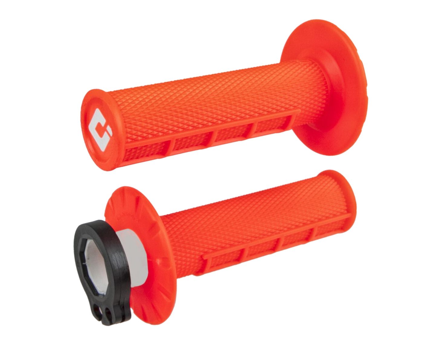 ODI HALF WAFFLE LOCK ON GRIPS 2T / 4T FLURO ORANGE