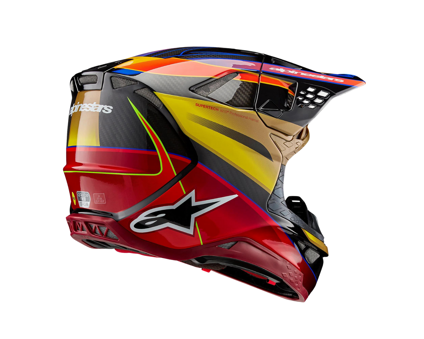 ALPINESTARS 2025 S-M10 ERA GOLD/YELLOW/RIO RED HELMET