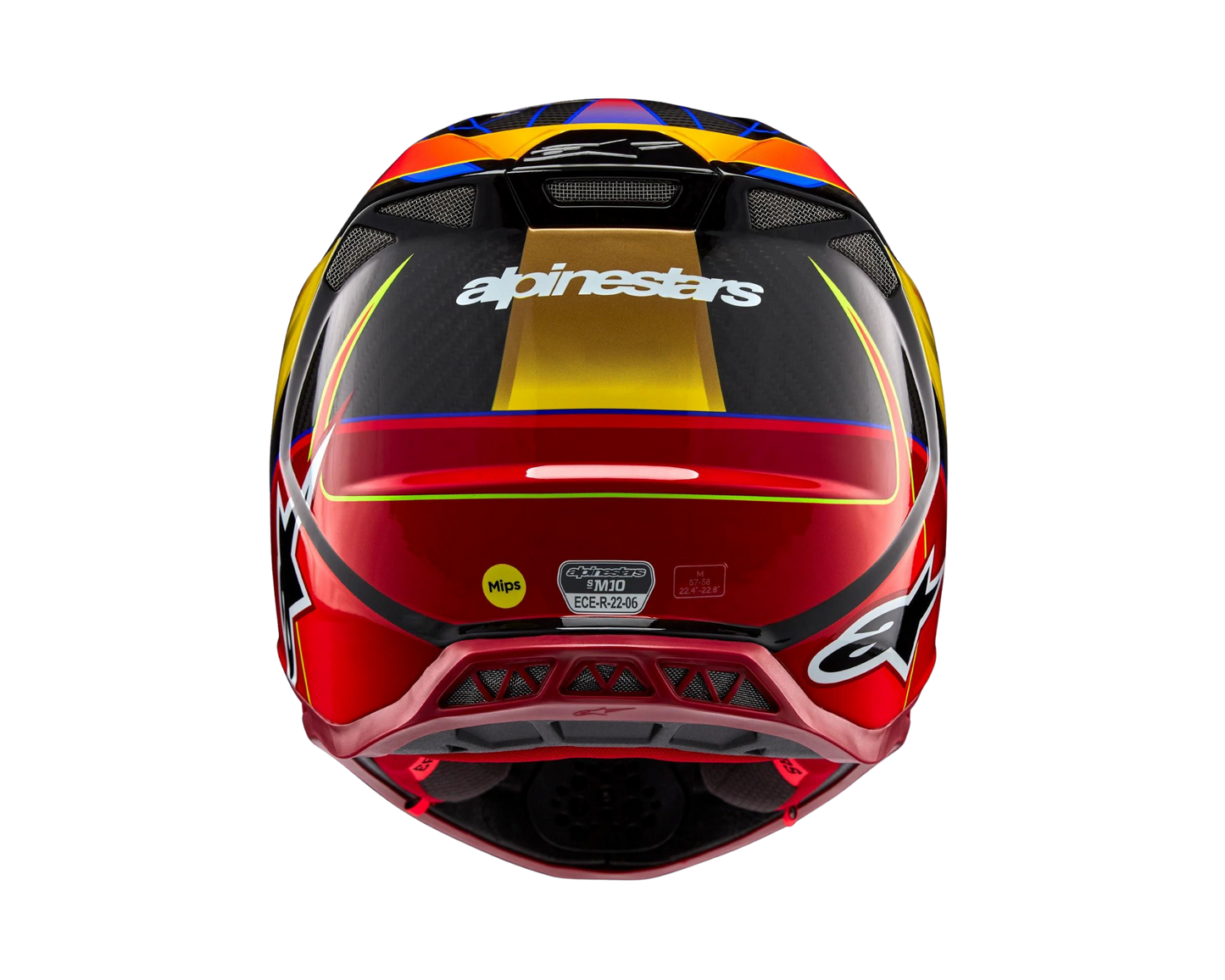 ALPINESTARS 2025 S-M10 ERA GOLD/YELLOW/RIO RED HELMET