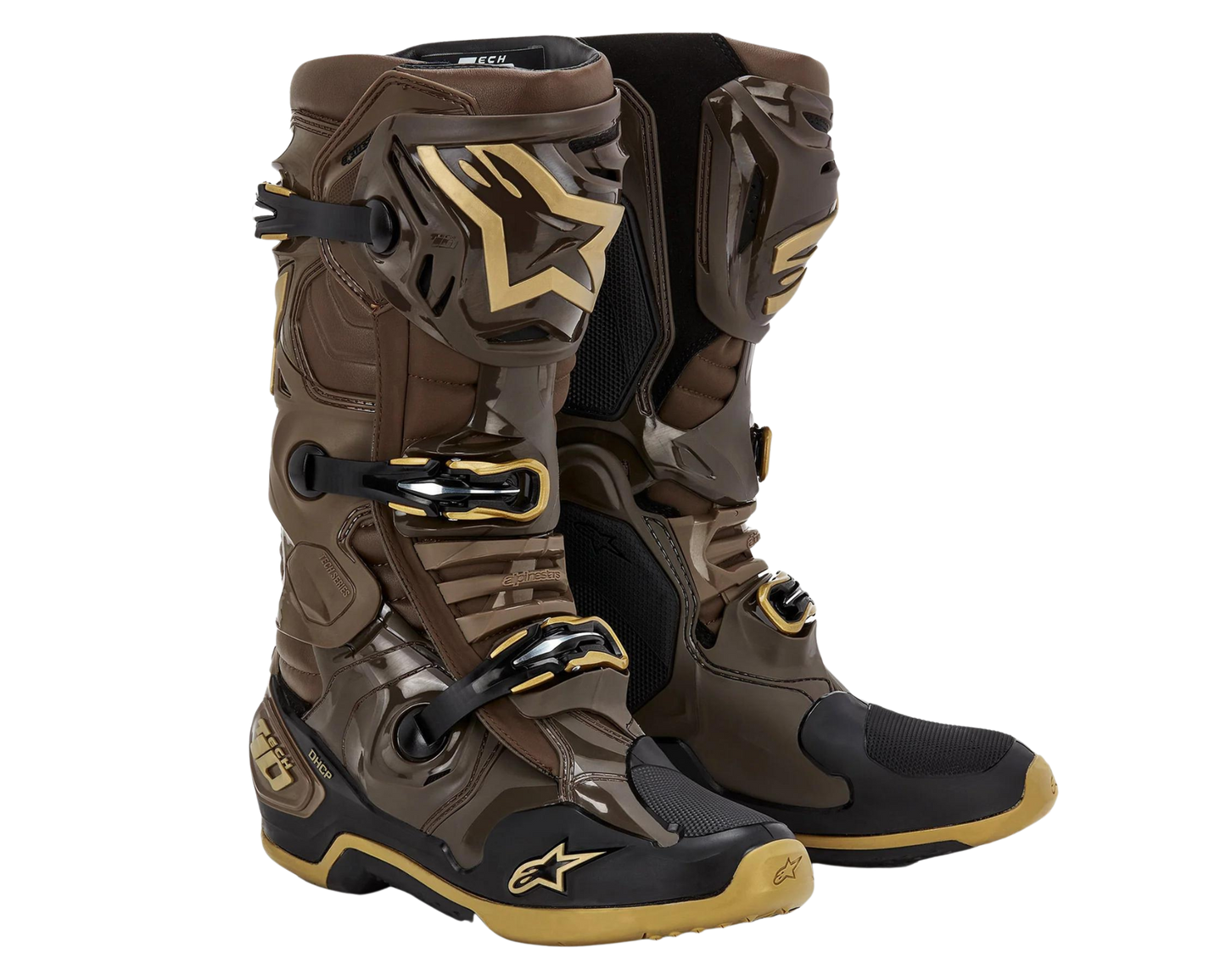 ALPINESTARS LE SQUAD TECH 10 DARK BROWN/KANGAROO GOLD BOOTS