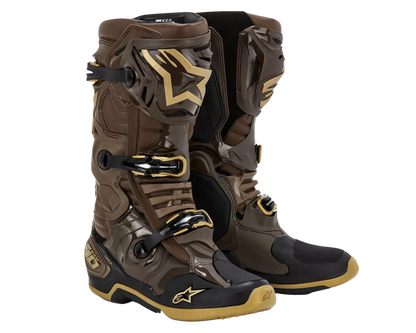 ALPINESTARS LE SQUAD TECH 10 DARK BROWN/KANGAROO GOLD BOOTS