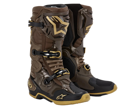 ALPINESTARS LE SQUAD TECH 10 DARK BROWN/KANGAROO GOLD BOOTS