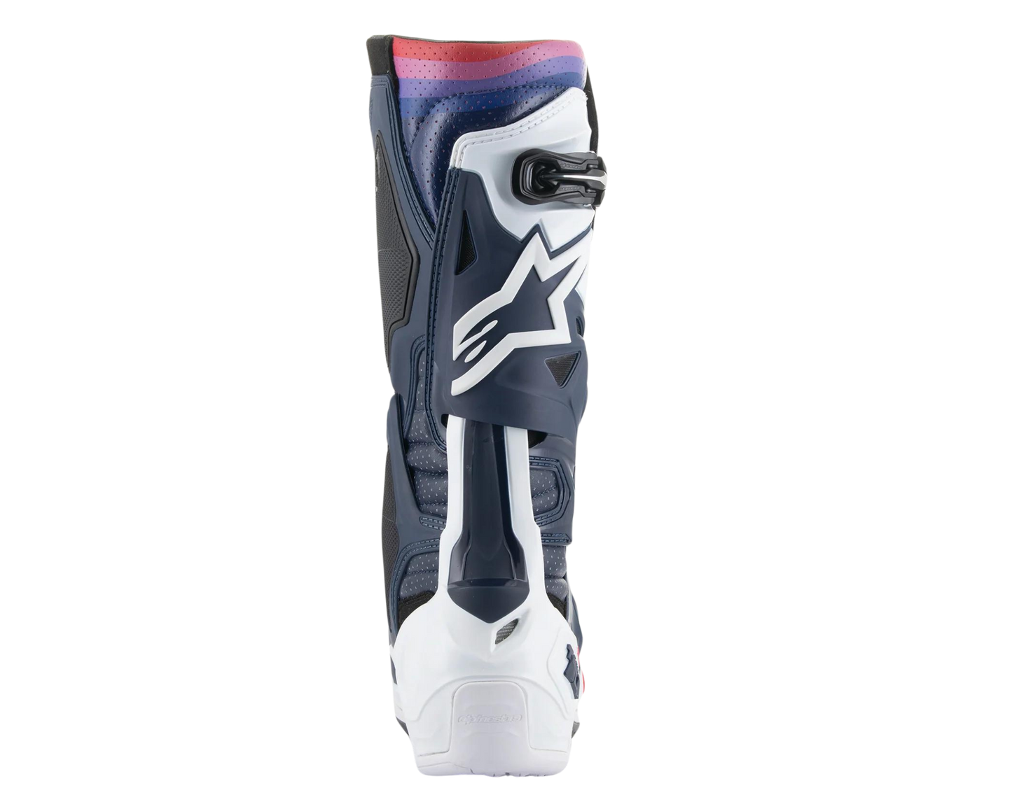 ALPINESTARS 2025 TECH 10 SUPERVENTED NIGHT NAVY/WHITE/RAINBOW BOOTS