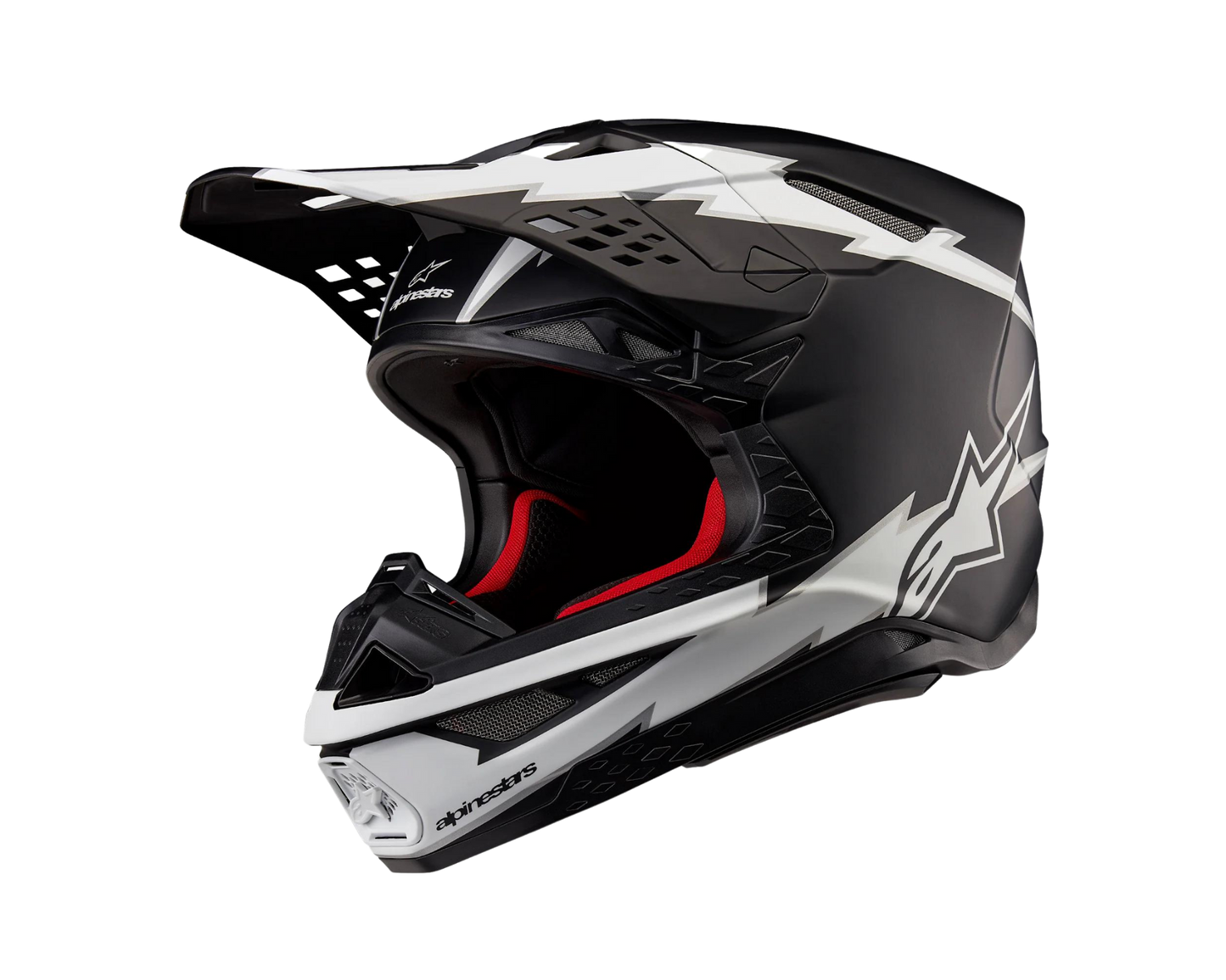 ALPINESTARS 2025 S-M10 AMPRESS MATTE BLACK/WHITE HELMET