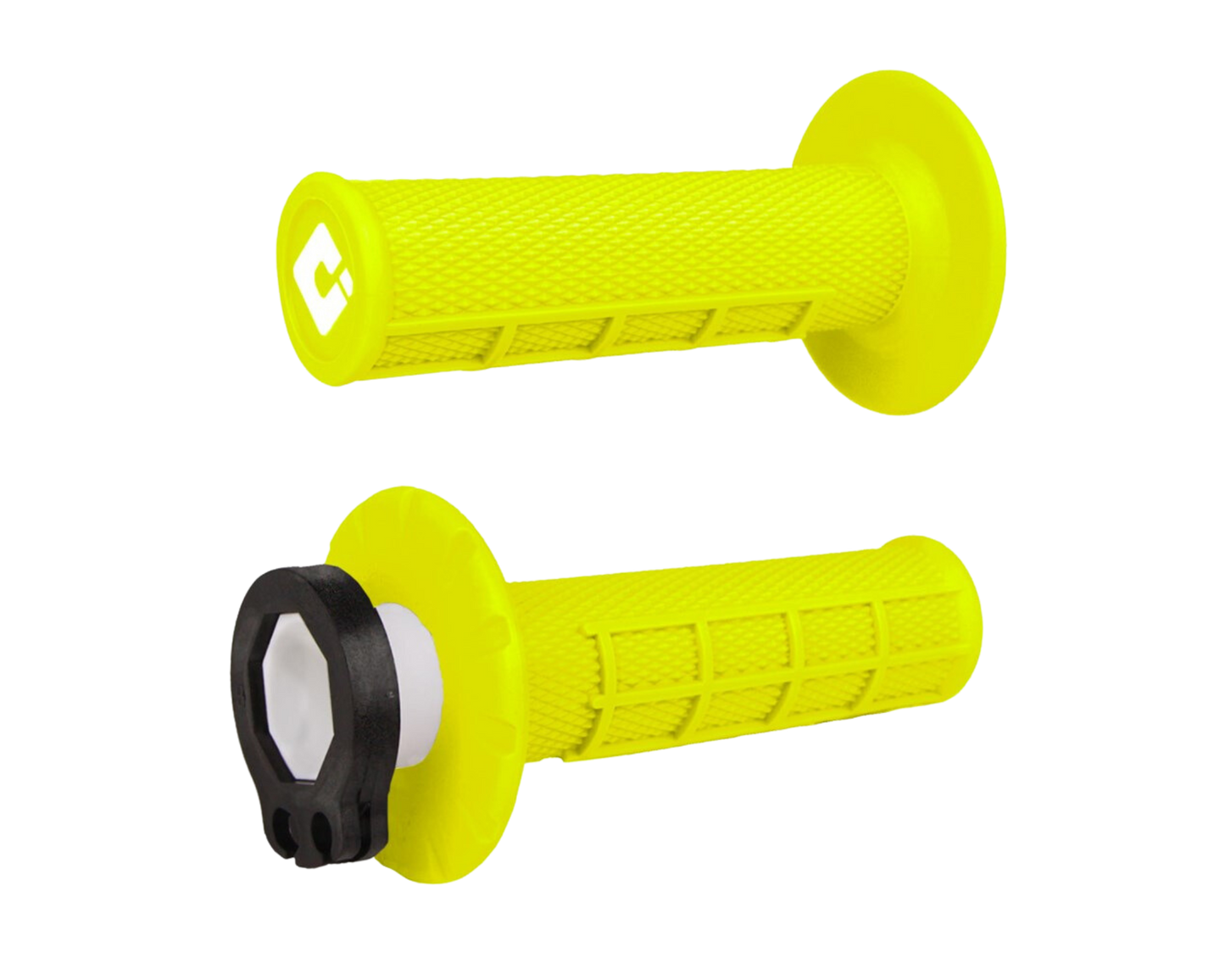ODI HALF WAFFLE LOCK ON GRIPS 2T / 4T FLURO YELLOW
