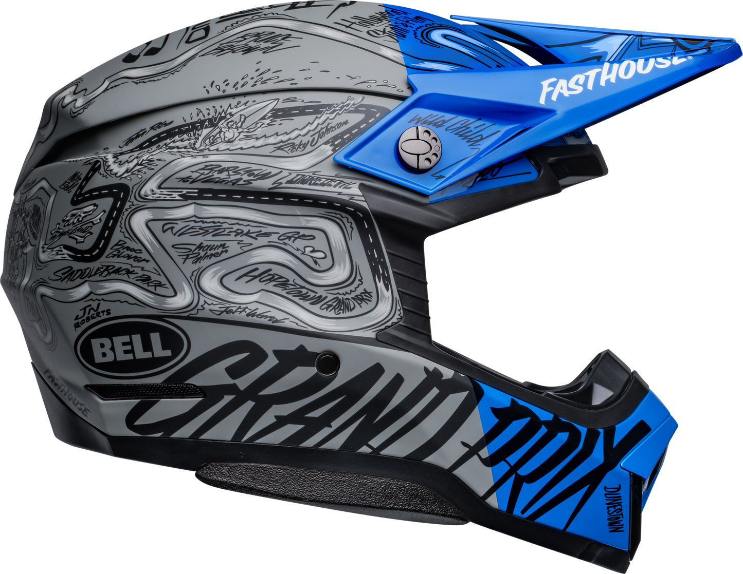BELL LE MOTO-10 SPHERICAL FASTHOUSE DAY IN THE DIRT BLUE/GREY HELMET – Moto House
