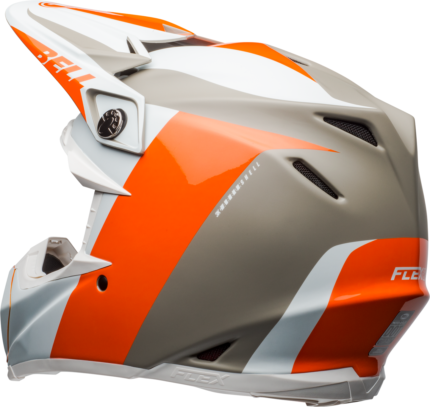 BELL MOTO-9 FLEX DIVISION MATTE/GLOSS WHITE/ORANGE/SAND HELMET