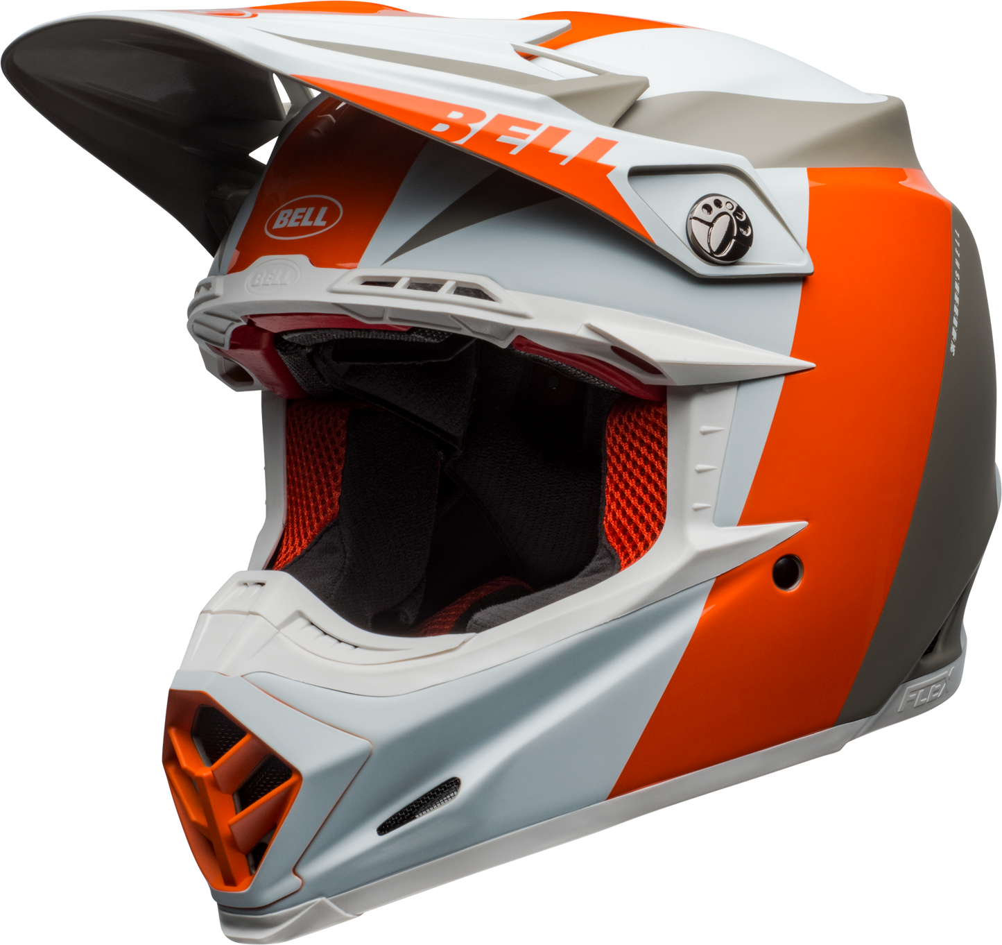 BELL MOTO-9 FLEX DIVISION MATTE/GLOSS WHITE/ORANGE/SAND HELMET