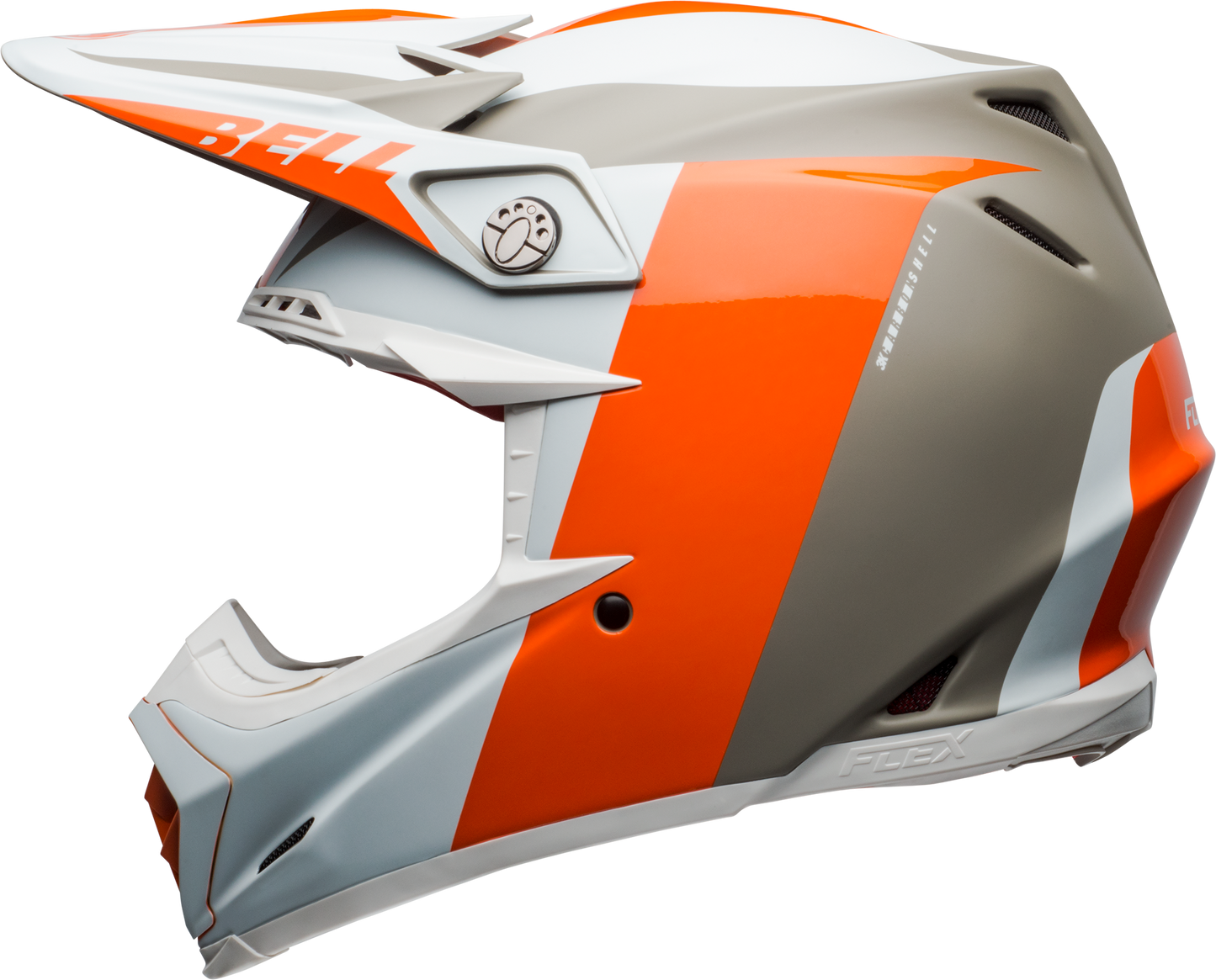 BELL MOTO-9 FLEX DIVISION MATTE/GLOSS WHITE/ORANGE/SAND HELMET