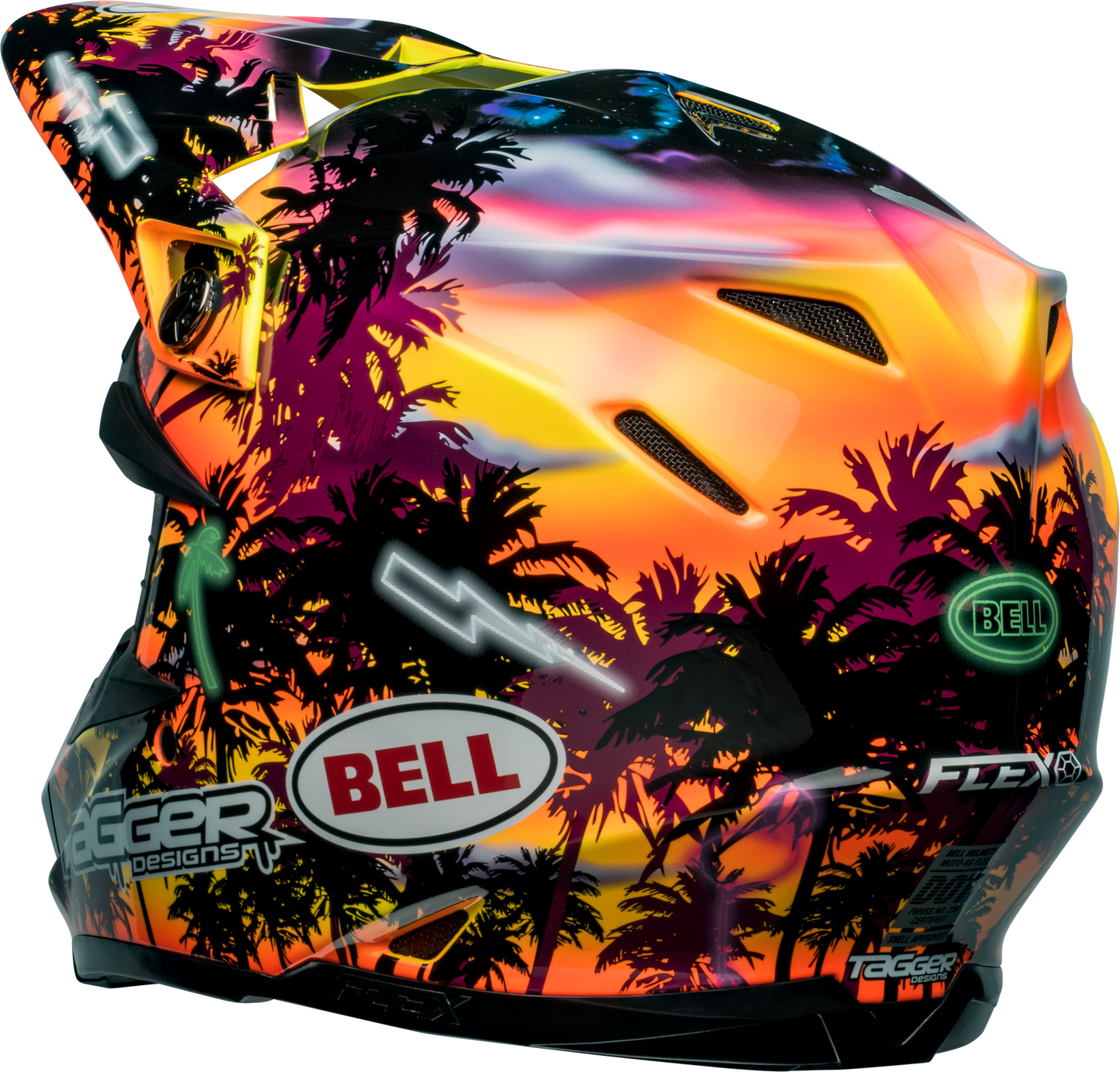 BELL 2024 MOTO-9S FLEX TAGGER TROPICAL FEVER YELLOW/ORANGE HELMET