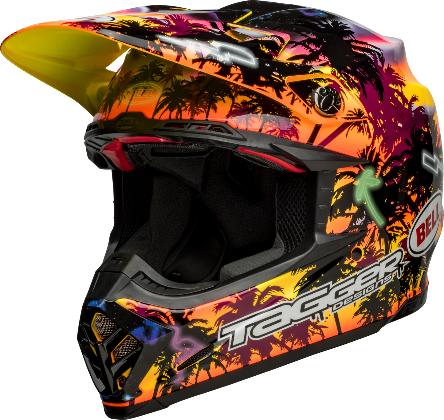 BELL 2024 MOTO-9S FLEX TAGGER TROPICAL FEVER YELLOW/ORANGE HELMET