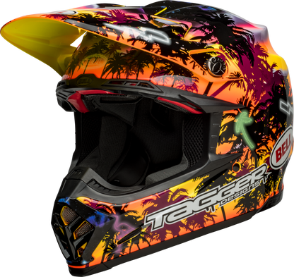 BELL 2024 MOTO-9S FLEX TAGGER TROPICAL FEVER YELLOW/ORANGE HELMET