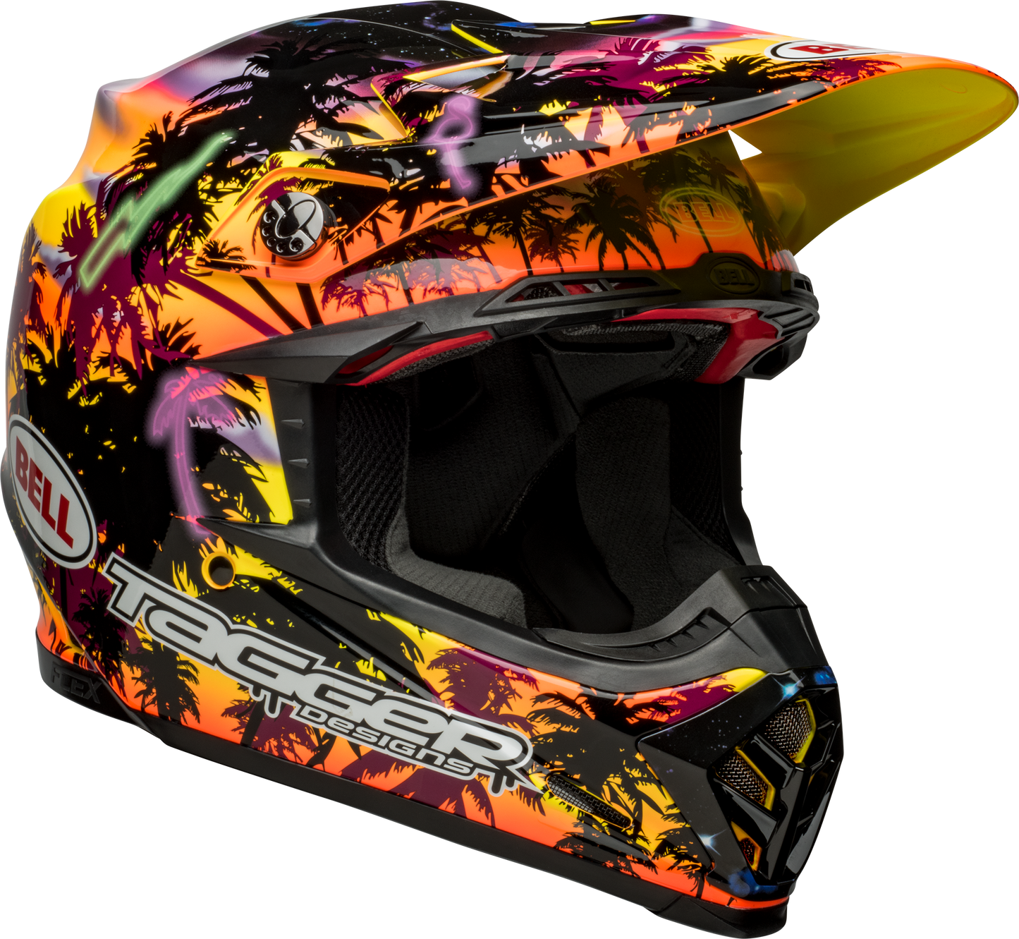 BELL 2024 MOTO-9S FLEX TAGGER TROPICAL FEVER YELLOW/ORANGE HELMET