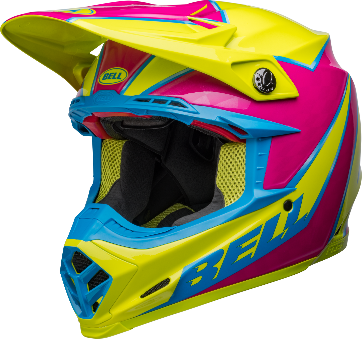 BELL 2024 MOTO-9S FLEX SPRITE YELLOW/MAGENTA HELMET