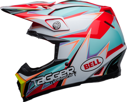 BELL 2024 MOTO-9S FLEX TAGGER EDGE WHITE/AQUA HELMET