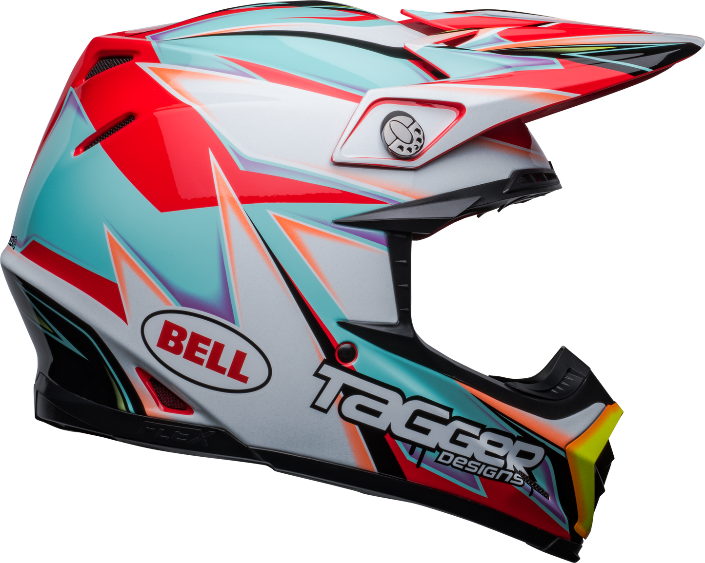 BELL 2024 MOTO-9S FLEX TAGGER EDGE WHITE/AQUA HELMET