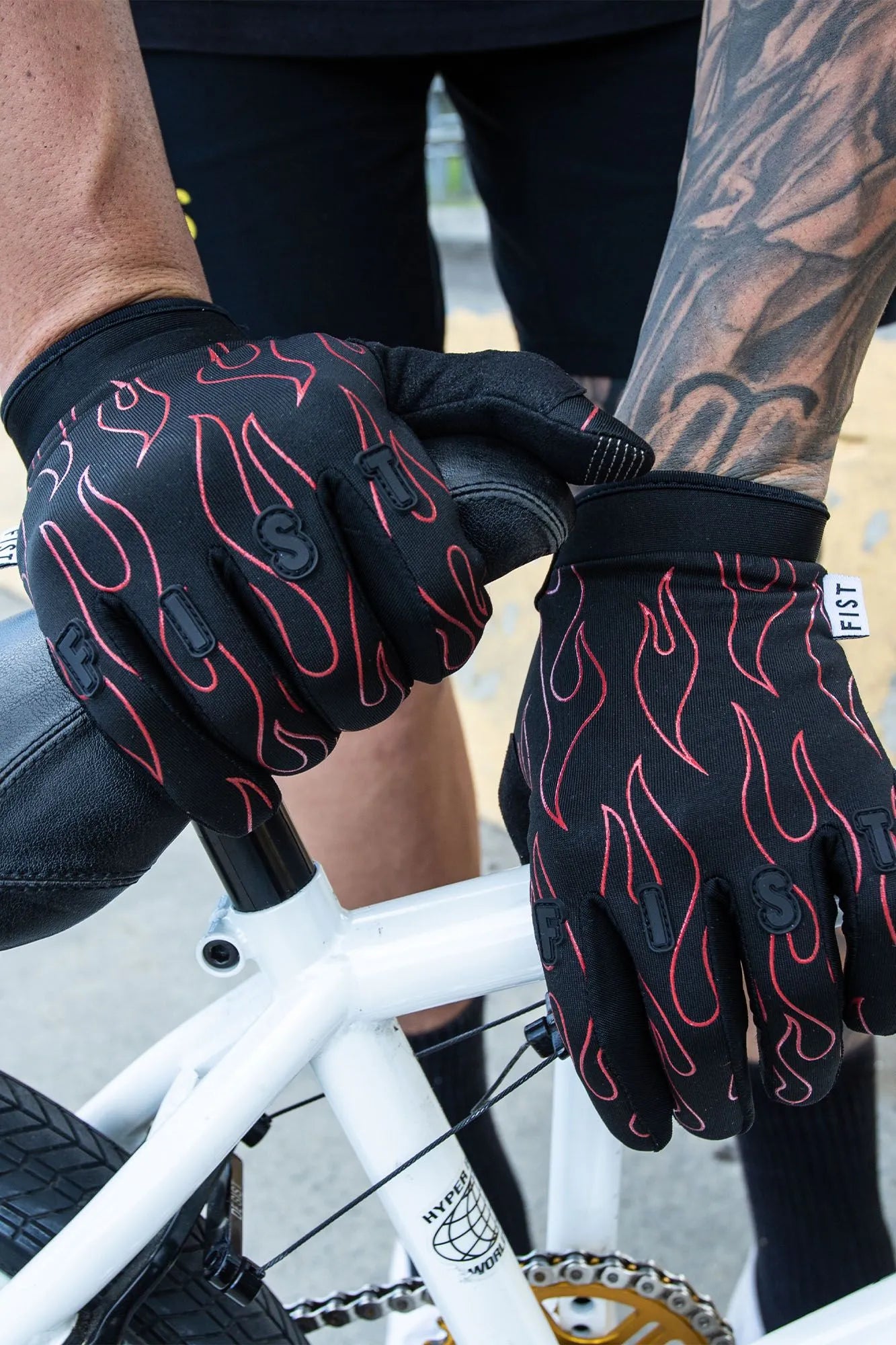 FIST RED FLAME FROSTY FINGERS GLOVES