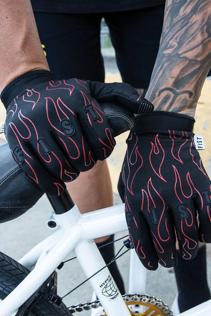 FIST RED FLAME FROSTY FINGERS GLOVES